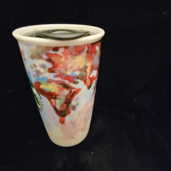 Starbucks 2015 Shelby Kregel. World Map Barista Art Mermaid Cermaic Tumbler - Picture 4 of 9